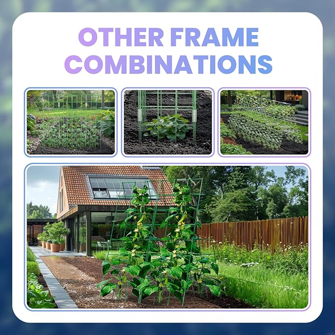 Cucumber Trellis Garden Trellis for Vegetables34 W X 48 A-Frame Garden Trellis for Climbing Plant OutdoorsMetal Raised Garden Bed with Trellis Plant Support Clips for Vegetable Flower