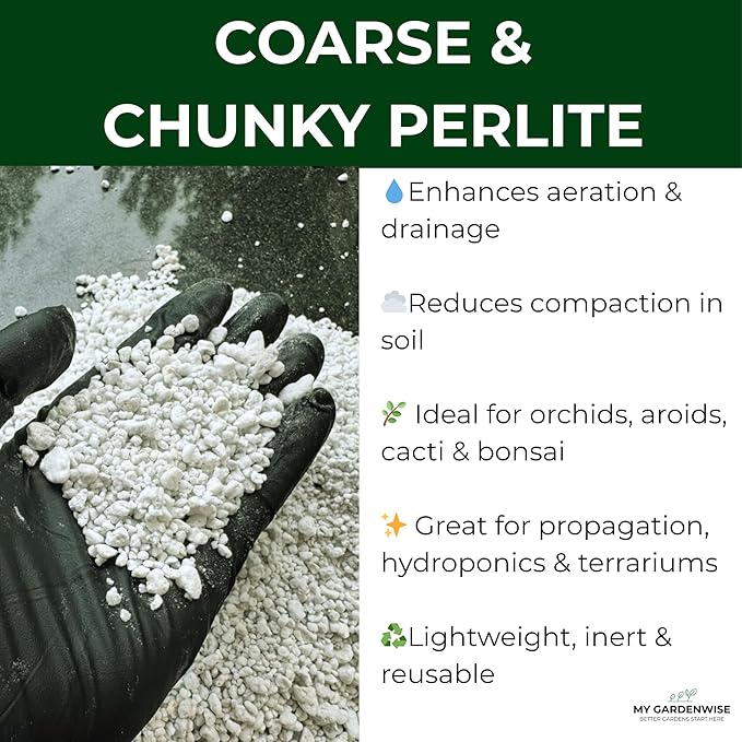 Perlite for Plants Coarse and Chunky Horticultural Perlite Organic Perlite for Gardening Indoor &amp Outdoor Perlite Bulk Bag Made in USA (30 quarts)