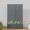 Casaphoria Metal Raised Garden Bed with Trellis and Wheels 72x47x16 Planter Box for Climbing Plants Vegetables &amp Vines Features Drainage Holes and Privacy Screen Drakgrey-Louvered