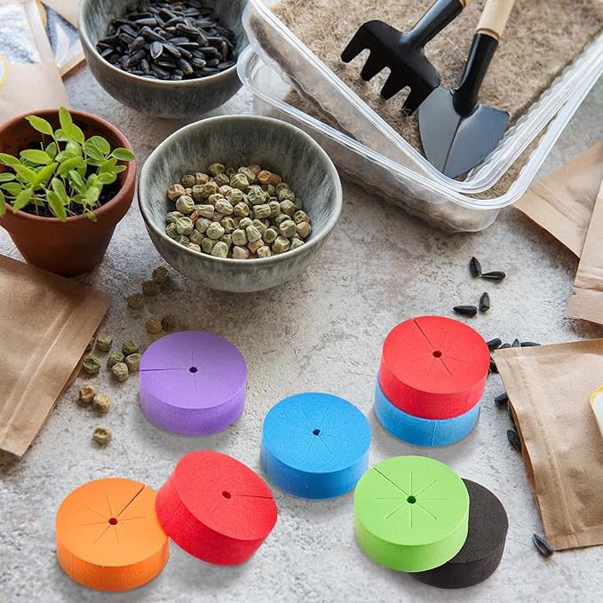 Lallisa 120 Pcs Clone Collars 2 Inch Foam Inserts for Hydroponic Cloning Machines Fits 2 Net Pots Reusable Collars for Hydroponics Plant Germination in DIY Cloner and Clone Machines (Multicolor)