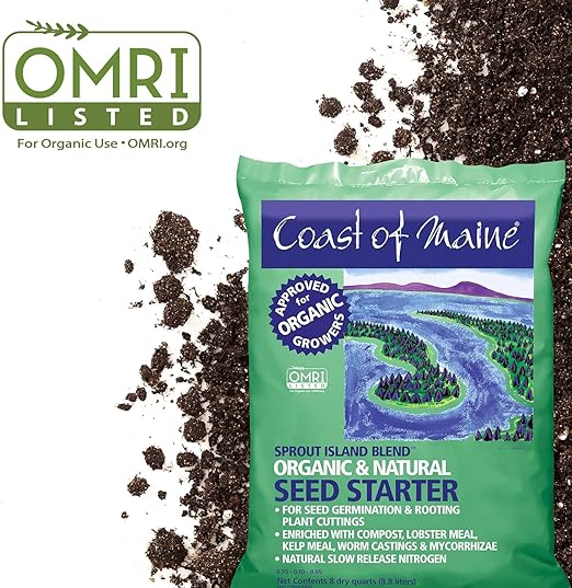 Coast of Maine 8qt (Pack of 8) Sprout Island Blend Organic &amp Natural Seed Starter for Seed Germination &amp Root Plant Cuttings