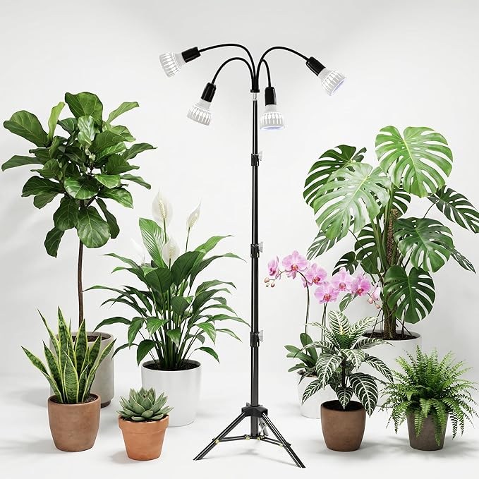Grow Light 5500K (320 Watts Equiv) White Full Spectrum Plant Growing Lamp for Indoor PlantsLED Bulbs Replaceable