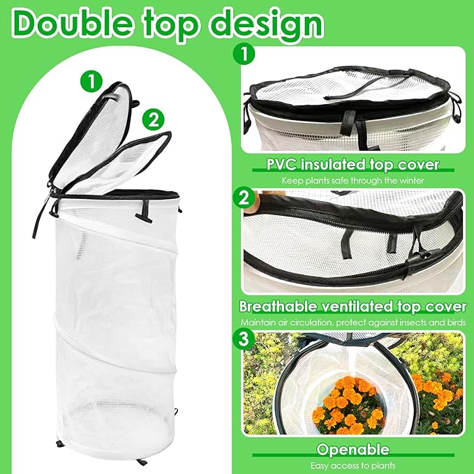 2 Pack Pop Up Mini Greenhouse for Raised Garden Bed Portable PVC Spring-Up Popup Greenhouse Plant Protector and Frost Cover for Young Tomato Plants &amp Other Plant Seedlings for Frost Rain Proof (bl
