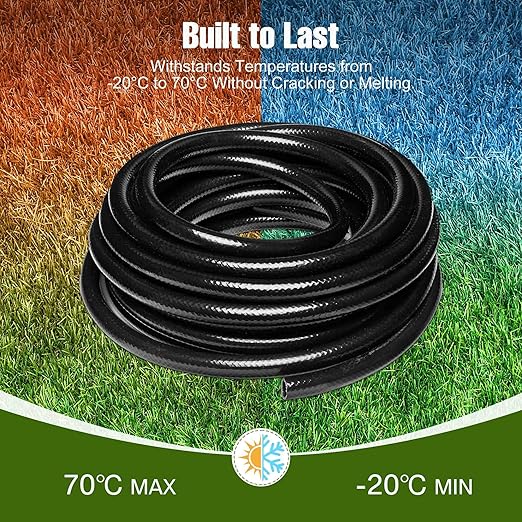 50FT 1/2 Inch Drip Irrigation Tubing with 4 Pack 1/2 to 1/4 Drip Irrigation Fittings Drip Line Hose &amp Push-to-Fit 6 Way Splitter Connectorsfor Drip Irrigation Parts Drip Irrigation System