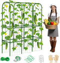 62in Tall Cucumber Trellis for Raised Bed 51 L x 62 H Metal Garden Trellis for Climbing Plants Outdoor U-Shape Vegetables Trellis Support for Squash Zucchini Peas Grape