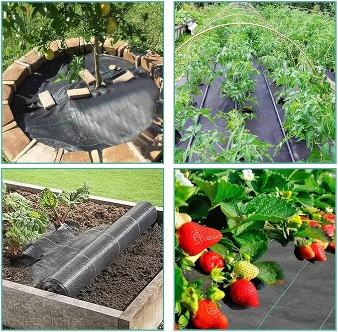 Weed Barrier Fabric Used for Weed Control Anti-Grass Net Geotextures for Weed Control Greenhouse Weeding Pad Water Permeable for Gardening(1.5mx10m)