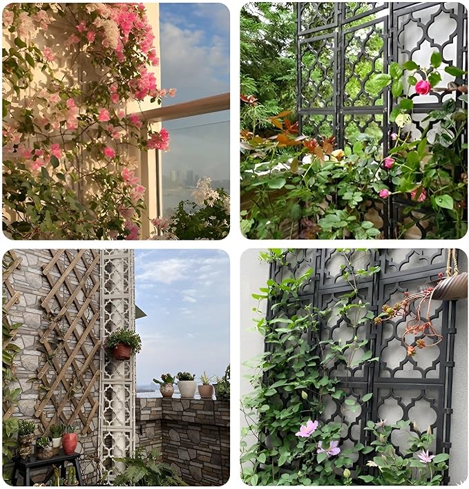 Foldable Garden Trellis Support Netting for Climbing Plants Fencing Decorative 150cm 190cm 220cm 280cm Width 85cm PP Grid Design Easy to Install(White85 * 150cm)