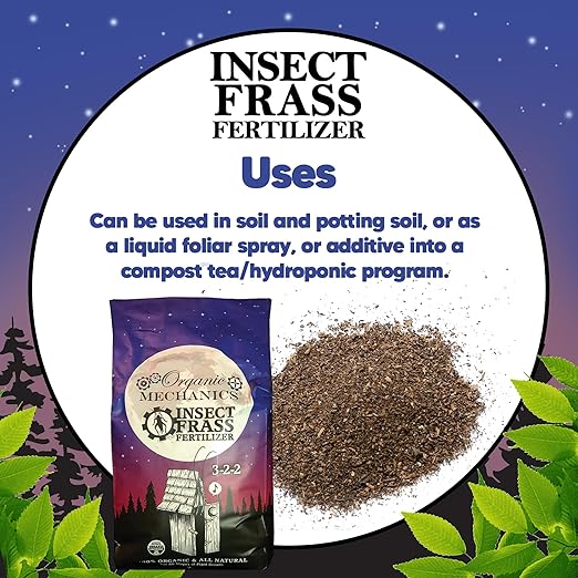 Organic Mechanics 3-2-2 Insect Frass Fertilizer 2 Pounds - Works for All Stages of Plant Growth for Houseplants Flowers Tropical Trees Succulents &amp More - Eco-Friendly