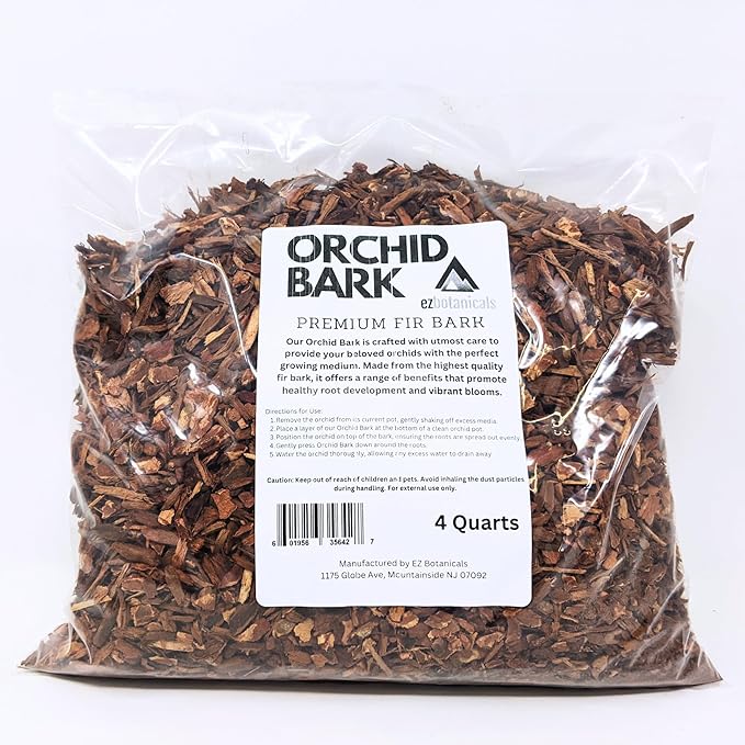 Orchid Fir Bark - Heat Treated - for Orchids Bromeliads Epiphytic Cacti Carnivorous Plants Anthuriums Philodendrons and Anthuriums (8 Quart)