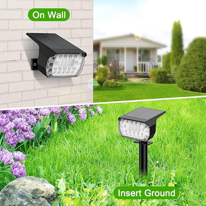 Color Changing Solar Spot Lights Outdoor 8 Pack&amp Solar Spot Lights Outdoor 8 Pack 57 LED Warm White