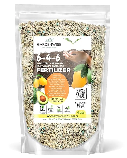 6-4-6 Avocado and Citrus Tree Professional Fertilizer &amp Organic Avocado Tree Soil Bundle - Quick Release Nitrogen Fertilizer Indoor Outdoor Gardening &amp 100% Natural Ingredients (4-3 Quart)