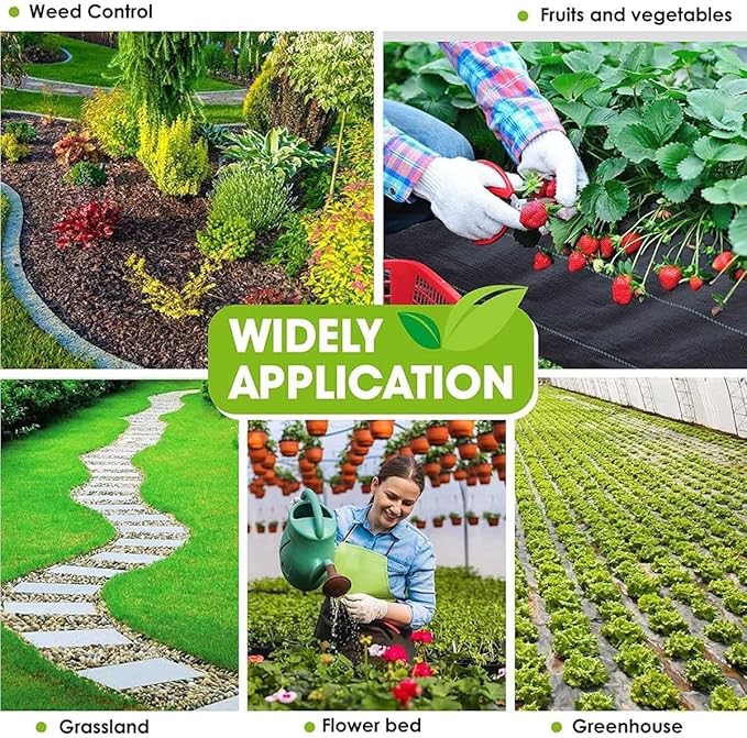 Weed Control Film Garden Weed Control Ground Cover Landscape Fabric Geotextile for Gardening Farming Agriculture(0.61x6m/2x20ft)