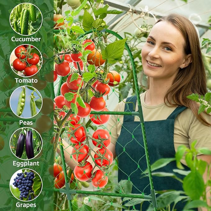 Cucumber Trellis for Raised Bed 48x48 inch U-Shape Metal Garden Trellis for Climbing Plants Outdoor Cucumber Trellis for Garden Arch Garden Trellis for Plants Vegetables Flower