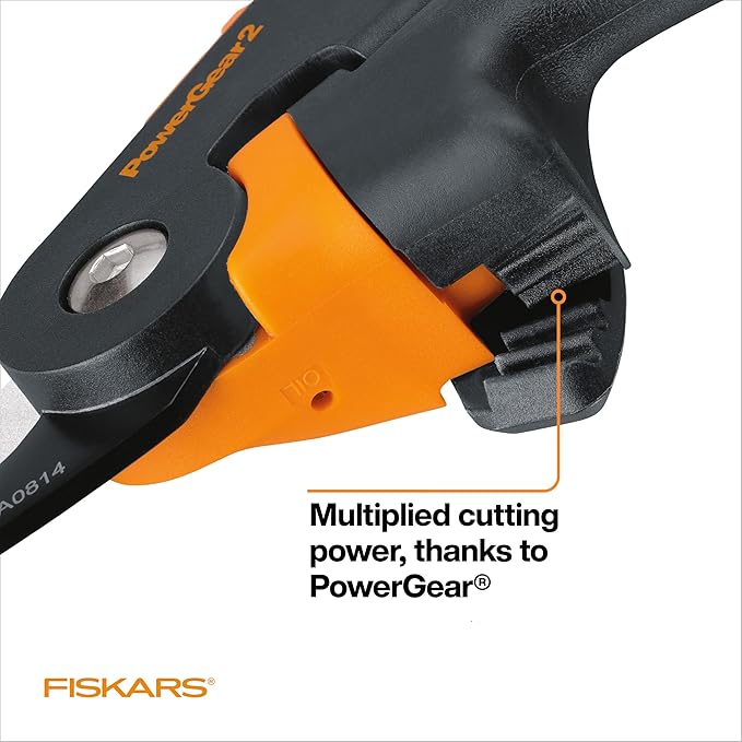 Fiskars PowerGear2 Softgrip Pruner for Branches Optimizes Cutting Power and Leverage Rust-Resistant Low-Friction Blade Coating for Smooth Cuts Yard &amp Garden Tools