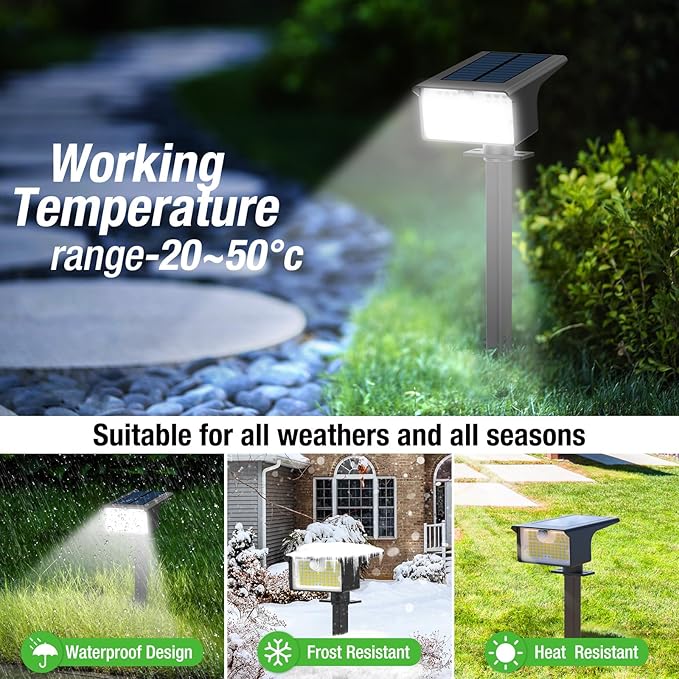 nipify Solar Spot Lights Outdoor Motion Sensor [9 Pack/62 LED]3 Modes Solar Landscape Spotlights Outdoor Waterproof 2-in-1 Solar Lights Outdoor Wall Lights for Yard Garden Patio Pathway Cool White