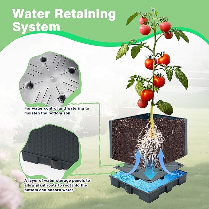 2 Pack Raised Garden Bed Planter Box with Trellis 44 Self Watering Tomato Planter Box for Climbing Vegetable Flowers and Plants Tomato Pot for Indoor Outdoor Patio Garden Planter Use