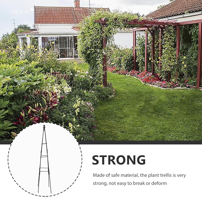 Alasum Garden Trellis for Climbing Plants Outdoor Vine Trellis 120cm Iron Plant Support Frame with Reinforced Square Base for Potted Clematis and Vegetable Vines