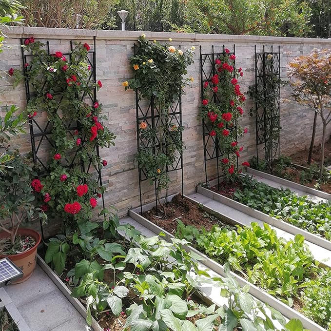 Foldable Garden Trellis DIY Garden Climbing Aid Rustproof Metal Plant Trellis Support Plant Support Bracket For Climbing Plants Vine Ivy Rose Cucumbers Clematis 4 Size ( Size : 60*120cm )