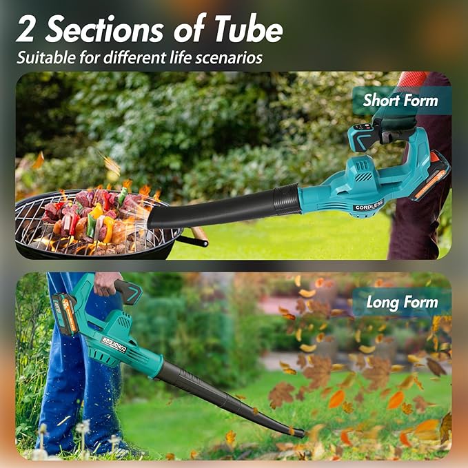 Leaf Blower Cordless 160 MPH Battery Powered Leaf Blower Electric Leaf Blowers with 2.0 Ah Batteries and Charger &amp 2 Speed Modes Blowers for Lawn Care Yard Blowing Leaves Dust Snow