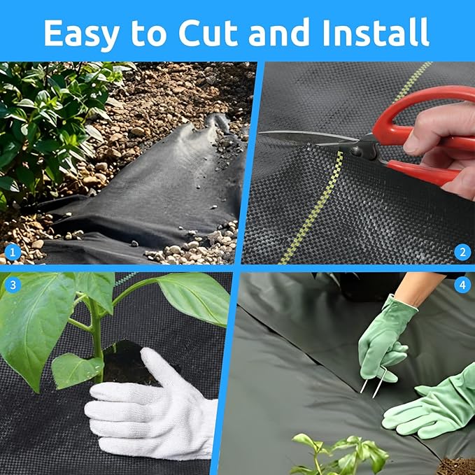 KANAGAWA 5ftx100ft Premium Weed Barrier Landscape Fabric Heavy Duty 3.5OZ Woven Weed Control Fabric Good Permeability for Weed Block Gardening Mat Driveway Fabric Landscaping Fabric Ground Cover