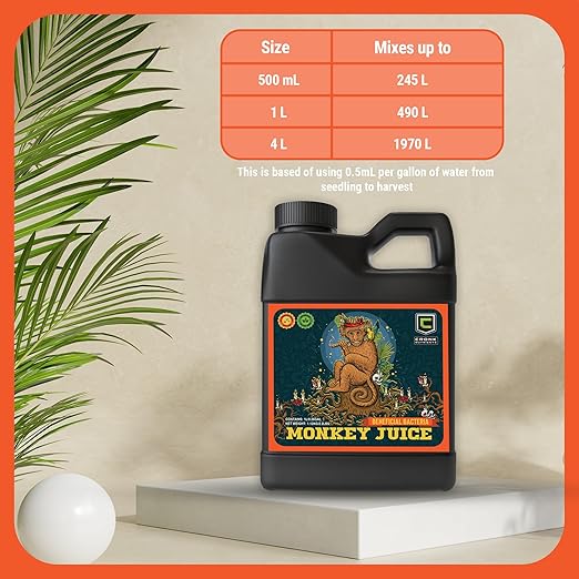 Cronk Nutrients Monkey Juice – Bacillus Root Inoculant – Organic Solution to Increase Your Plants Health – Root Mass Enhancer for Plant Growth and Flowering Boost 1L