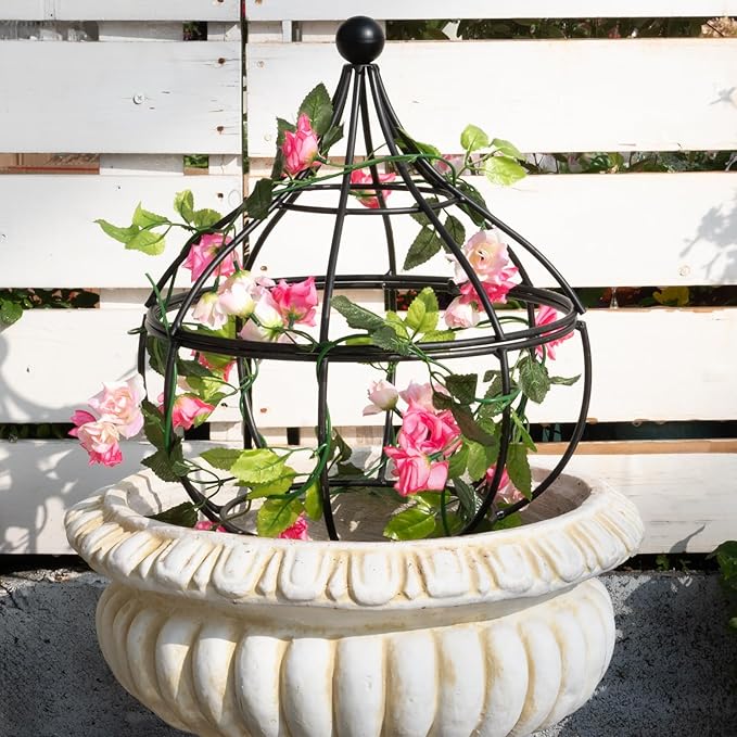 Sturdy Metal Garden Obelisk Trellis for Climbing Plants - 12 x 8.1 Versatile Support for Roses Topiaries &amp Houseplants - Easy to Assemble Durable &amp Decorative for Indoor/Outdoor Displays