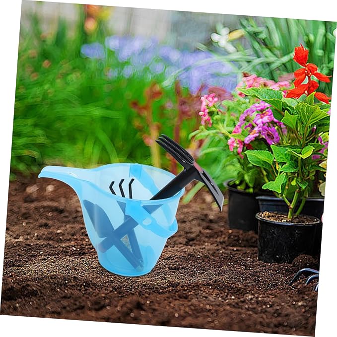Happyyami Heavy Duty Gardening Shovel Set with Bucket and Soil Fork Portable Tools for Beach Garden and Farm Use Compact Outdoor Transplanting and Digging Kit