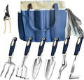 Garden Tool Set 9-Piece Heavy-Duty Gardening Tool Set with Stylish Tool Bag Multiple Storage Pockets Durable Garden and Weeding Tools for Men and Women for Gardening Enthusiasts