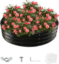 4FT Diameter Galvanized Garden Raised Bed/Plant Box/Fire Pit Ring - 0.8mm Thick12 Inch TallPerfect for Planting a Variety of FlowersHerbsVegetables (Black 48 Dia X 11.5 inches)