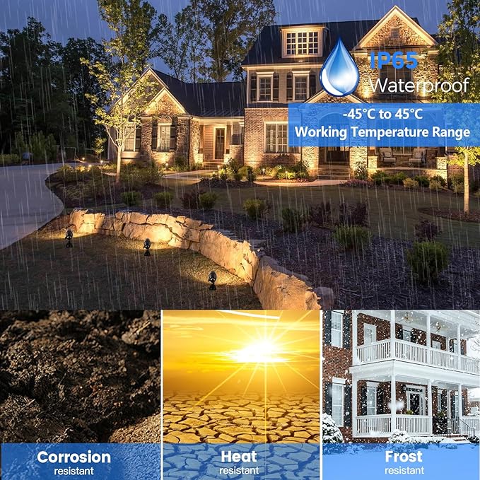 Gardencoin Solid Brass Outdoor Landscape Spotlights 12V Heavy Duty Low Voltage Landscape Lighting LED Spot Light Fixture Waterproof Bronze Uplight Without MR16 Bulb (Classic 12pack)