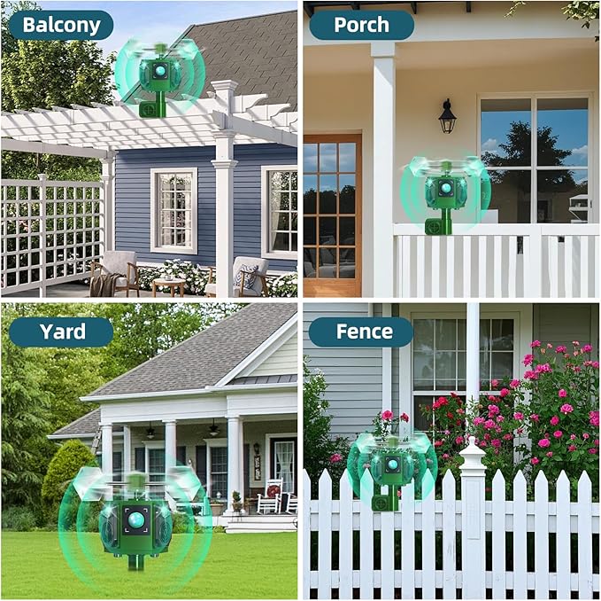 2026 New Solar Ultrasonic Bird Repeller OutdoorWoodpecker Deterrent for HouseReflective Pigeon Bird Deterrents for OutsideBirds Scare Devices Garden Animal Repellent Outdoor with Flashing Lights