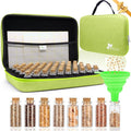 【80 Slots】 Seed Storage Organizer Sturdy Organizer Box with Dual Zipper Bag and 84Pcs Label Stickers Glass Seed Storage Container for Flower Vegetable Plants Garden Seeds Saving Green