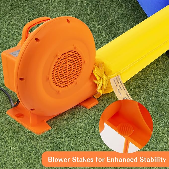 Costzon Air Blower 380W 0.5HP Bounce House Blower with 25 FT SJTW Wire &amp Stakes IPX4 Air Blower for Inflatables ETL GFCI Plug Perfect for Inflatable Bouncer Blower Jumper Bouncy Castle Oran