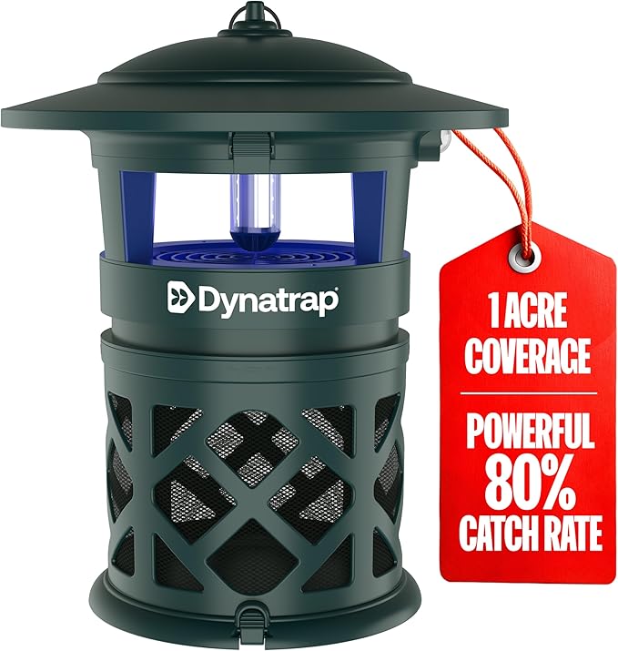 DynaTrap DT2030-GRSR Fly Traps Outdoor - Mosquito &amp Flying Insect Killer for 1 Acre – Kills Flies Gnats Wasps - Bug Zapper Alternative - Green