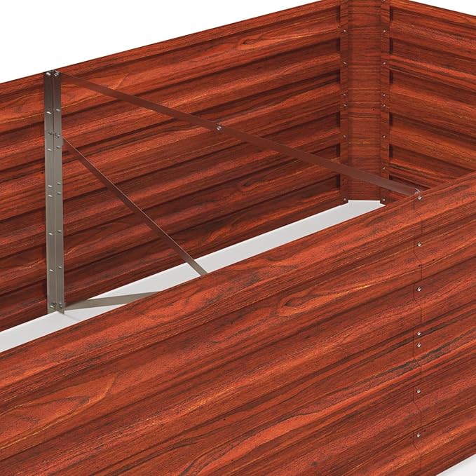 Galvanized Raised Garden Bed Kit - Large Sturdy Metal Planter Box for Vegetables Flowers &amp Herbs 6'x3'x2' Dark Brown