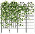 4 Pack Metal Garden Trellis for Climbing Plants 71 Inch Black Metal Garden Trellis for Vines Plant Rose Vegetable SupportLarge Decorative Outdoor Trellis