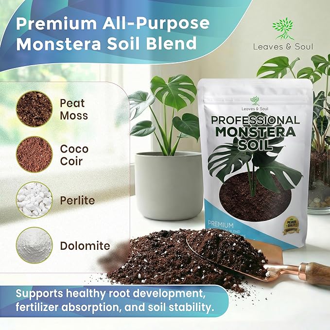 Monstera Plant Soil Premium All Purpose Blend | Extra Large 8.2 Quarts | Ready to Use for Indoor Container and Houseplants | Peat Coco Coir Perlite Dolomite | Made in USA