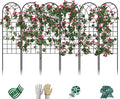 Garden Trellis for Climbing Plants 6 Pack 75.6 Wx 64.6 H Rustproof Flower Trellis with Black Coating Outdoor Climbing Rose Trellis Cucumbers Support for Courtyards Lawns (Square Grid 6 Pieces)