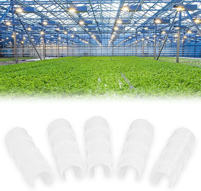 80PCS 3/4 inch Greenhouse Clips White Greenhouse Clamps Black Plastic Clamps Garden Buildings Tube Clips for PVC Pipe Greenhouse Films Sunshade Nets Shelters Farming Gardening