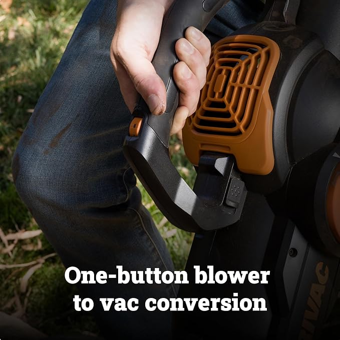 WORX Trivac 3 in 1 Electric Leaf Blower for Lawn Care Leaf Vacuum with 600 CFM Leaf Mulcher with Metal Impeller WG512