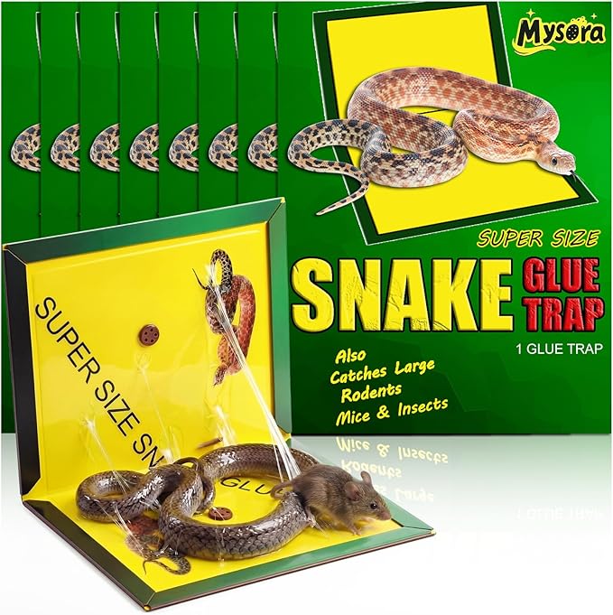 8 Pack Large Snake Glue Traps 13 x 20 Snake Rat Sticky Pad with Enhanced Stickiness Sticky Glue Trap for Snakes Mice House Indoor Outdoor