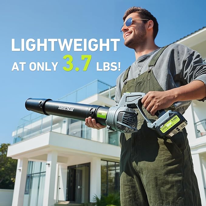 Leaf Blower for Lawn: 550CFM Battery Electric Cordless Small Blower with Swivel Head Total 8.0 Ah Battery &amp Charger - Mini-Leaf for Decker Car Patio Yard