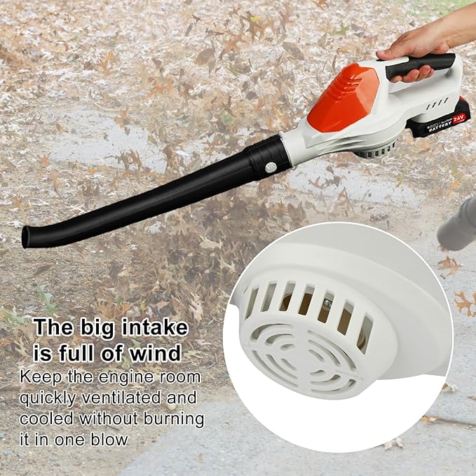 Cordless Leaf Blower24V Electric Handheld[180CFM] Leaf Blower[150 MPH] with 2x1.5Ah Batteries and Charger for Lawn Care Yard Grass Patio Blowing Leaves and Snow