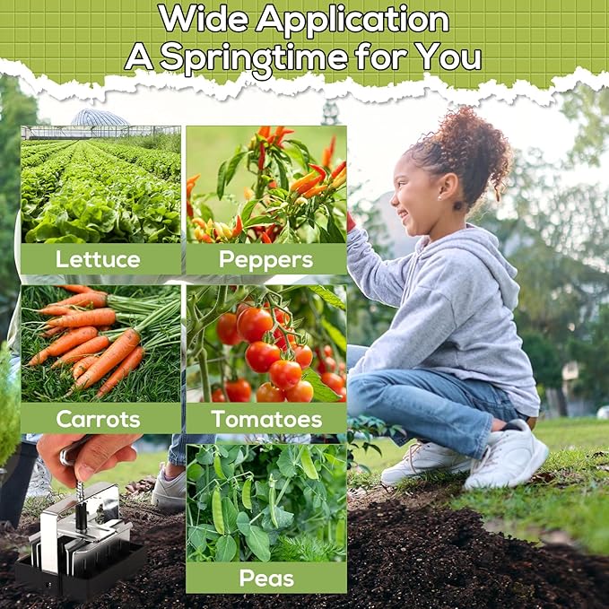 Mini 20 Cell Soil Blocker Iron Hand Held 3/4 in Soil Block Maker Blocking Tool for Seed Starting with Seed Dispenser Garden Seeding Tools for Indoor Outdoor Plants