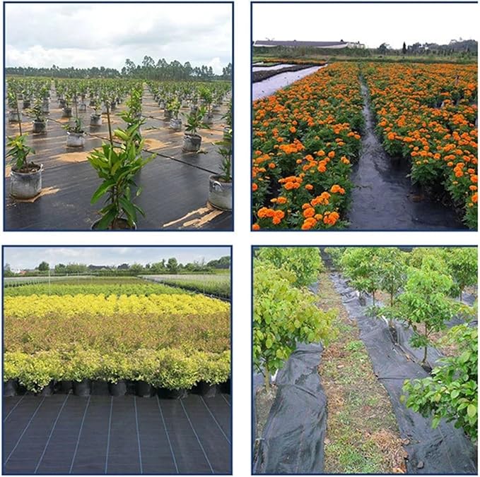 Weed Barrier Fabric Weed Membrane Garden Landscape Fabric Anti Grass Cloth Strong Breathable Plastic Mulch Thicker Ground Cover for Gardening(60cmx1000cm)