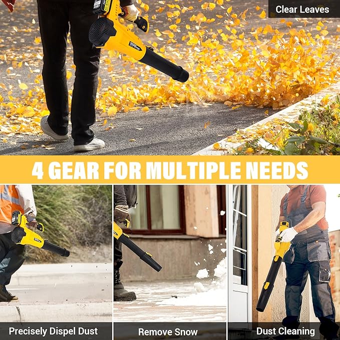 Cordless Leaf Blower for Dewalt 20V Battery - 500 CFM/150 MPH Electric Leaf Blower with Brushless Motor 6-Speed Adjustable (150MPH) for Lawn/Yard Care (Tool Only)