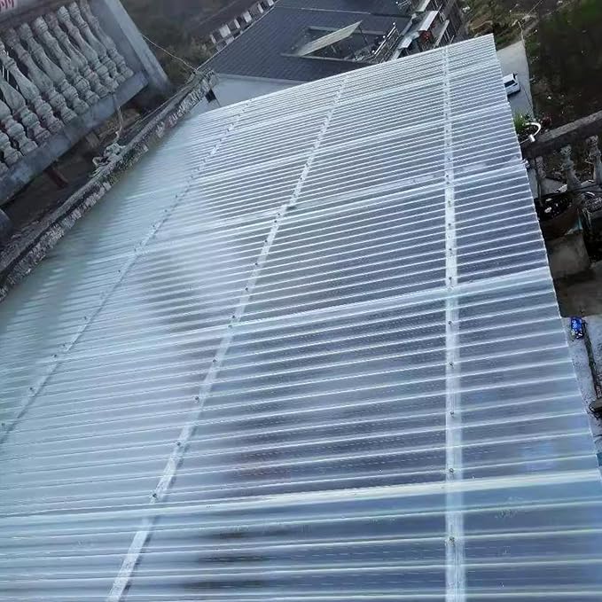 Corrugated Bitumen roof SheetInsulating Roofing Cladding1.2 Thick Clear Roofing PanelFRP Daylighting PanelsRain Awningfor Sunroom Carport GreenhouseCustomizable (35x55in)