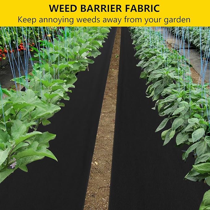 Towallmark 3ft x300ft Weed Barrier Landscape Fabric 1.8oz Premium Non-Woven Ground Cover Weed Block Gardening Mat Easy Setup Superior Weed Control for Erosion Control Weed Block Ground Cover