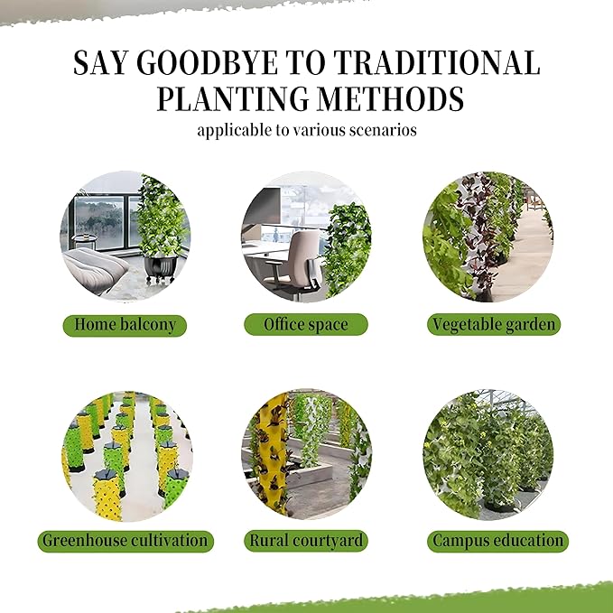 Multi-Layer hydroponic Planting Tower 20/28/36-Plant Indoor hydroponic Tower hydroponics Water Tank and Pump LED Grow Lights for Vegetables Herbs and Strawberries Withlights-7Layer