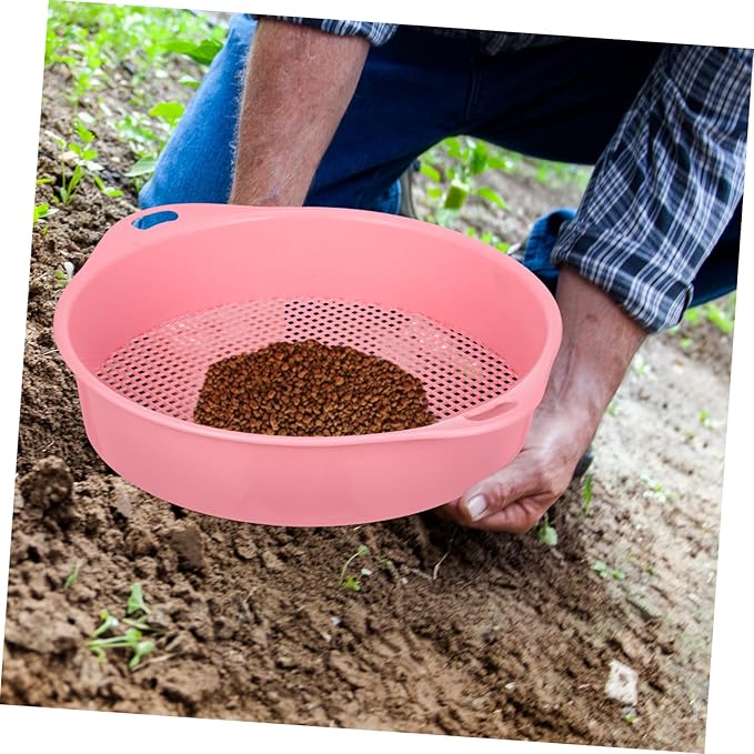 Sosoport 4pcs Heavy Duty Garden Soil Sifter Mesh Sieve for Rocks Debris Removal Extra Sifting Pan for Gardening